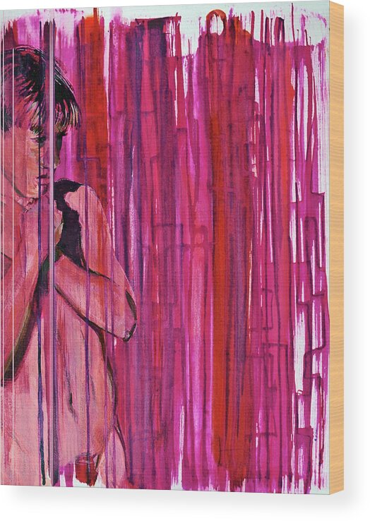 Nude Boy Wood Print featuring the painting Tremble by Rene Capone