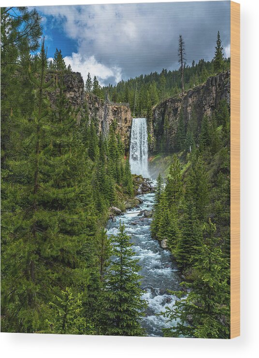  Wood Print featuring the photograph Tumalo Falls by Bryan Xavier