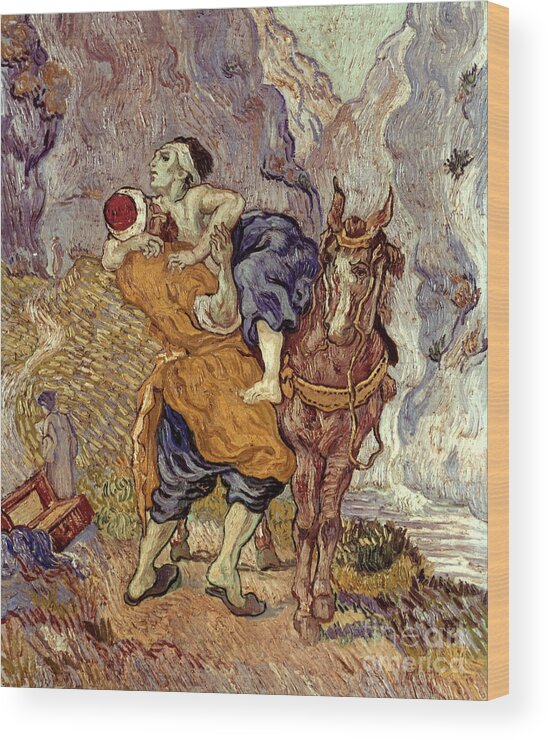 1890 Wood Print featuring the painting Samaritan, 1890 by Vincent Van Gogh