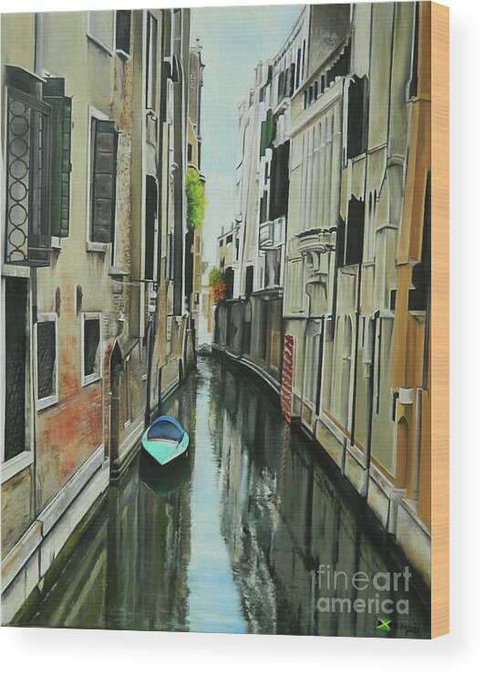 Italy Wood Print featuring the painting Venice, Italy by Kenneth Harris