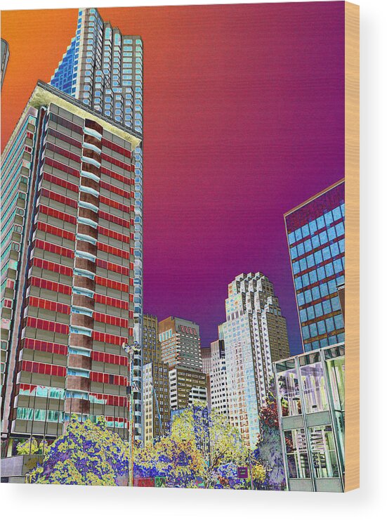 (tall Building  ( Union Square)( Down Town) (sky Scraper ) (office Building)( Mega Tall)( Super Tall) ( High Rise) Wood Print featuring the photograph View at Union Square by Tom Kelly