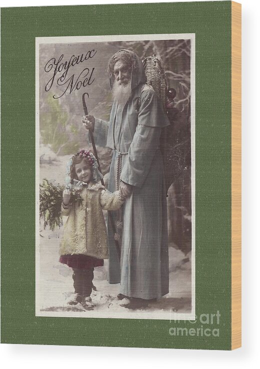 Vintage Wood Print featuring the digital art Vintage St Nicholas Postcard by Melissa Messick