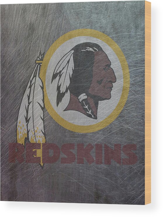Washington Wood Print featuring the mixed media Washington Redskins Translucent Steel by Movie Poster Prints