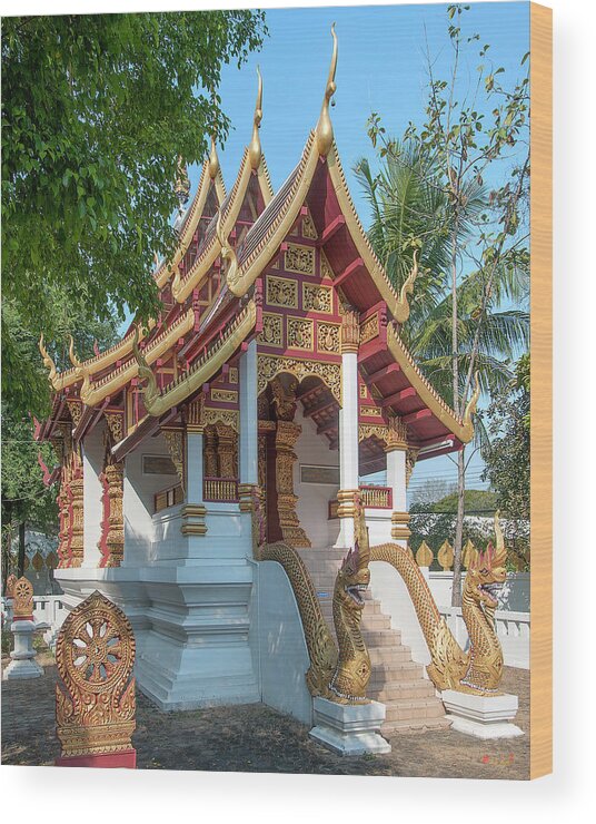 Scenic Wood Print featuring the photograph Wat San Sai Ton Kok Phra Ubosot DTHCM1400 by Gerry Gantt