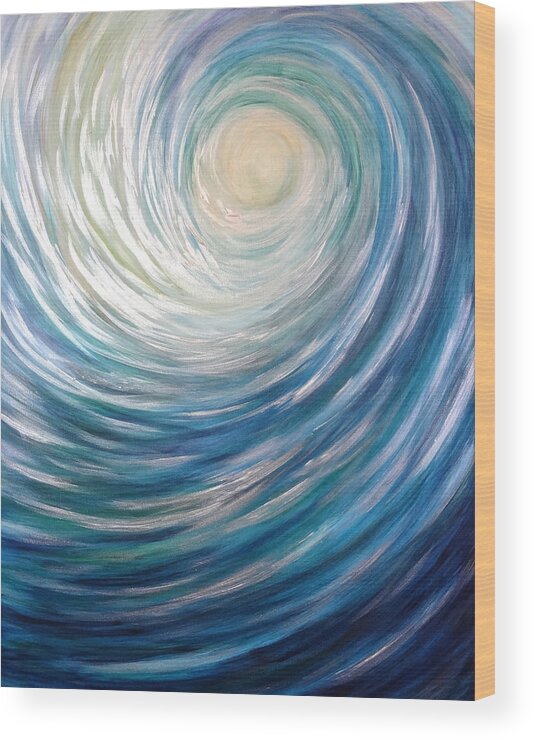 Wave Wood Print featuring the painting Wave of Light by Michelle Pier