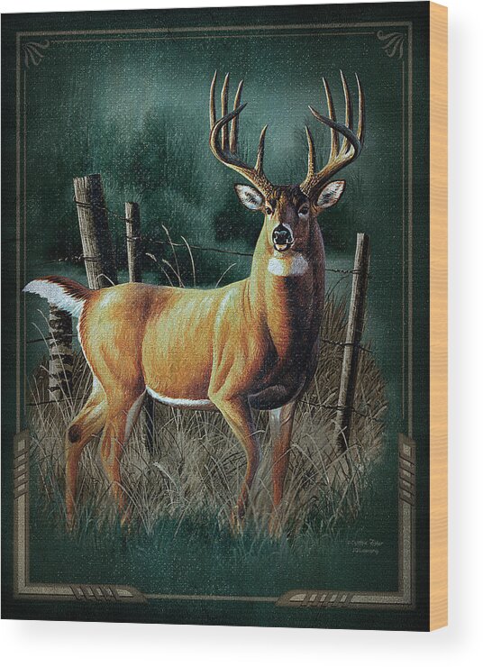 Cynthie Fisher Wood Print featuring the painting Whitetail Deer by JQ Licensing