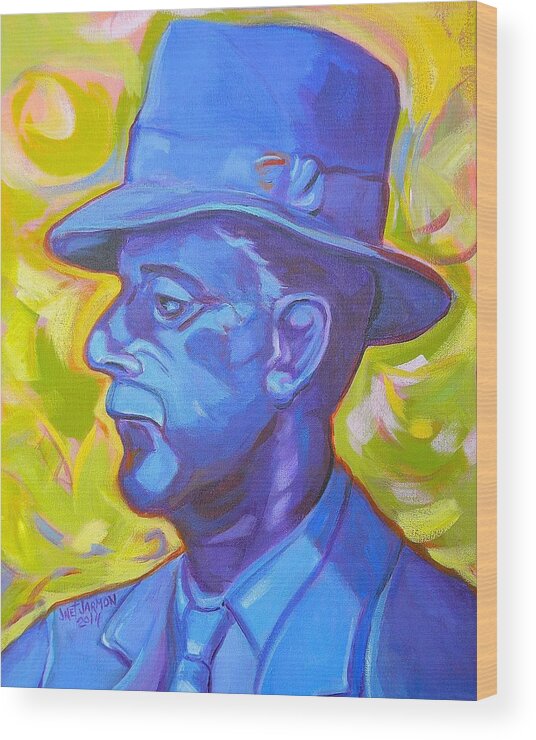 William Faulkner Wood Print featuring the painting William Faulkner by Jeanette Jarmon
