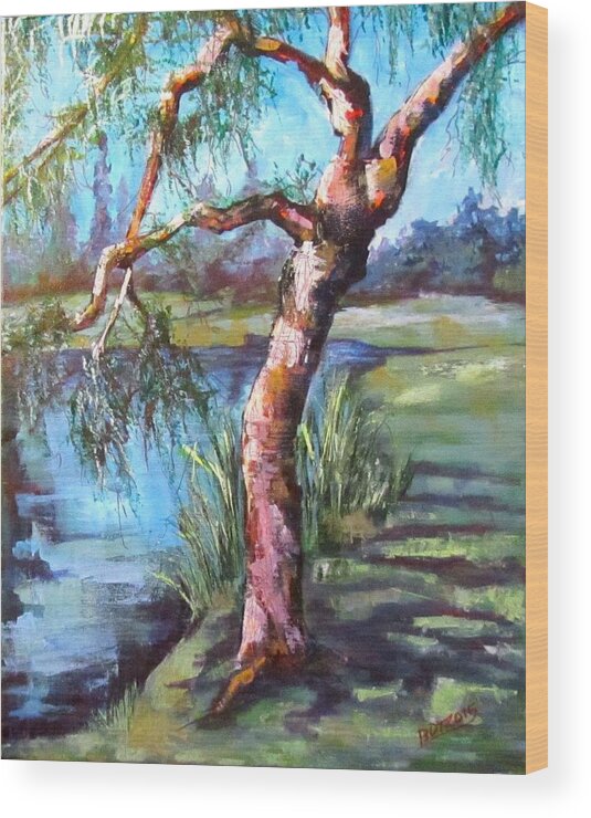 Willow Tree Wood Print featuring the painting Willow by Barbara O'Toole