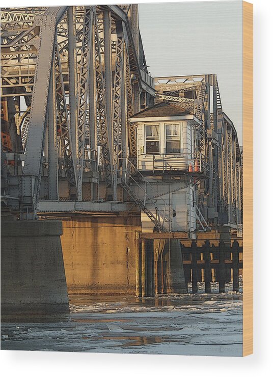 Bridge Wood Print featuring the photograph Winter Bridgehouse by Tim Nyberg