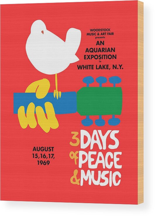 Logo Wood Print featuring the painting Woodstock by Gary Grayson