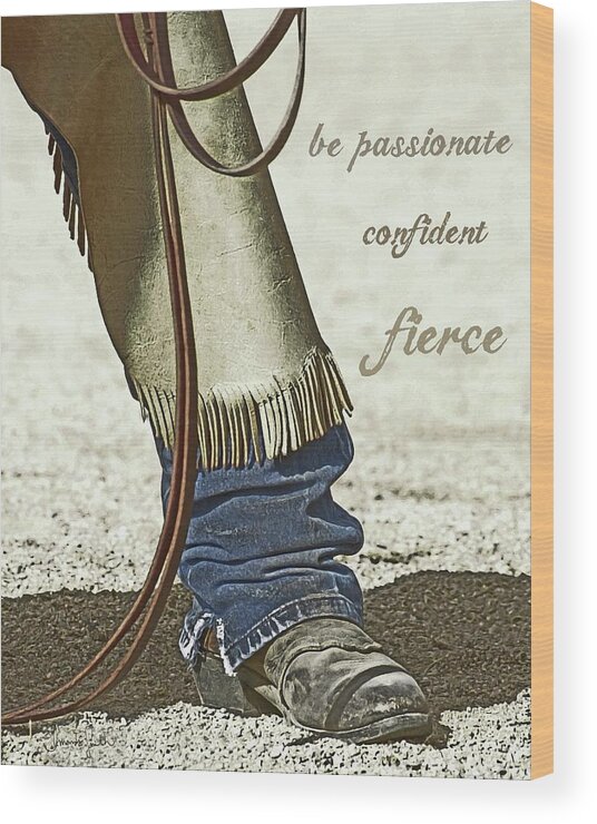 Cowboy Wood Print featuring the photograph Wyoming Fierce by Amanda Smith