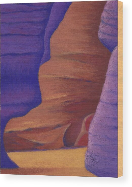 Antelope Canyon Wood Print featuring the pastel Yin Yang by Anne Katzeff