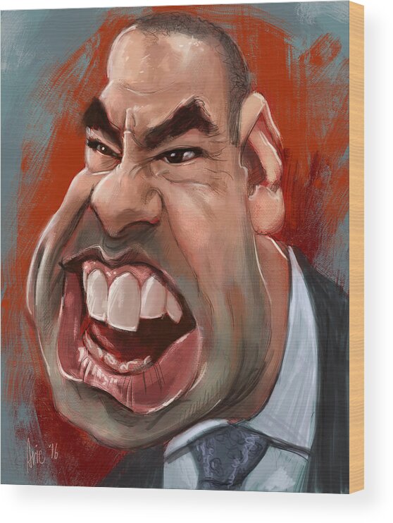 Louis Litt Wood Print featuring the painting You've Been Litt Up by Arie Van der Wijst