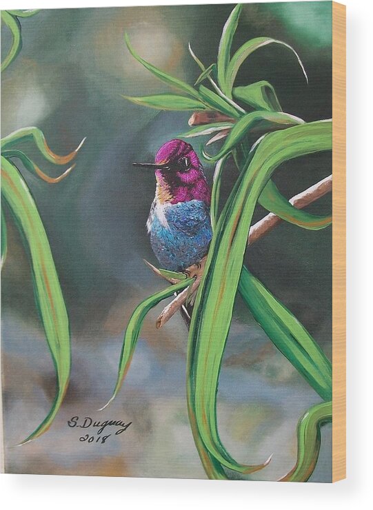 Humming Bird Wood Print featuring the painting Yuma Hummer by Sharon Duguay