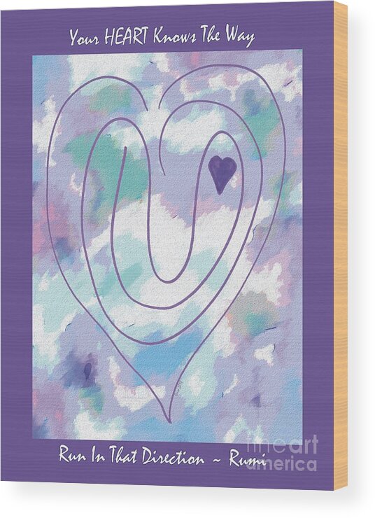 Heart Wood Print featuring the photograph Zen Heart Labyrinth Pastel by Mars Besso