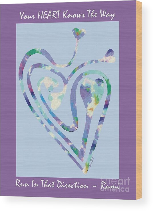 Heart Wood Print featuring the photograph Zen Heart Labyrinth Pastel Painting by Mars Besso