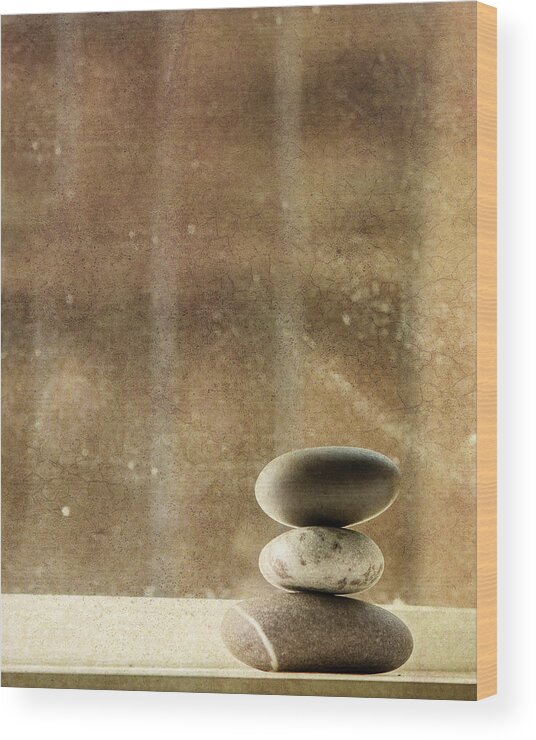 Pebbles Wood Print featuring the photograph Zen by Rebecca Cozart