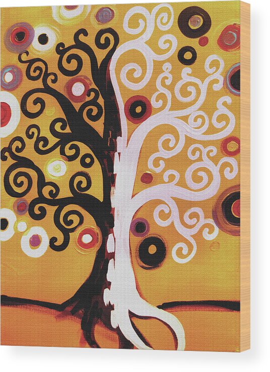 Tree Wood Print featuring the mixed media 067 by Natasha Wescoat