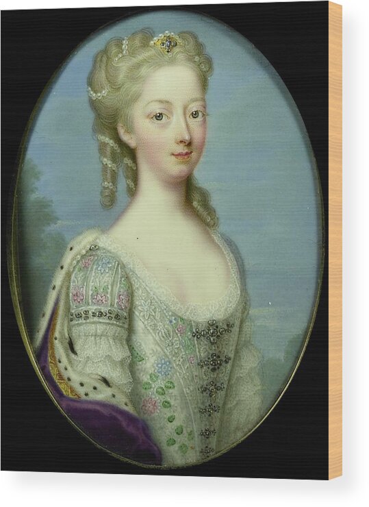 Girl Wood Print featuring the painting Anna, Princess of Hanover 1709-59, wife of William IV, Prince of Orange-Nassau, Christian Friedrich #1 by Friedrich Zincke