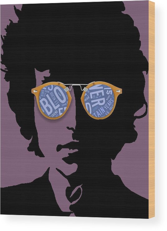 Bob Dylan Wood Print featuring the mixed media Blowin in The Wind Bob Dylan #1 by Marvin Blaine