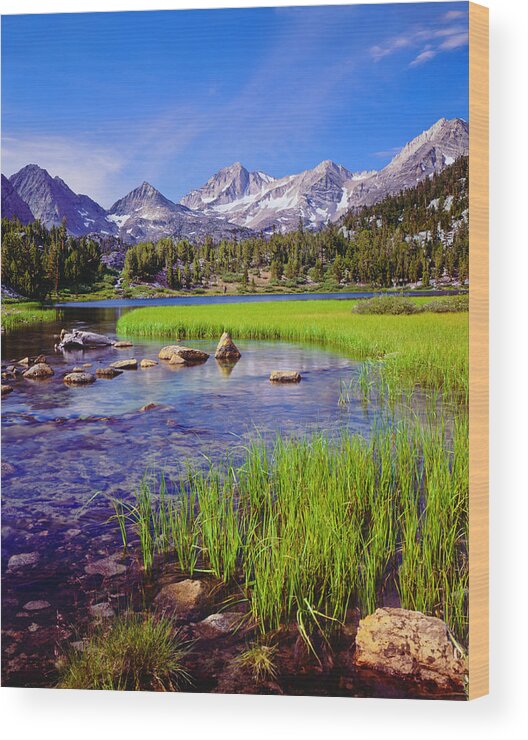 Scenics Wood Print featuring the photograph California Sierra Nevada Range #1 by Ron thomas