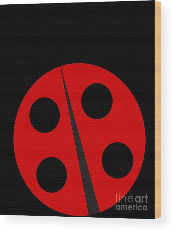Cute Wood Print featuring the digital art Cute Ladybug #1 by Flippin Sweet Gear