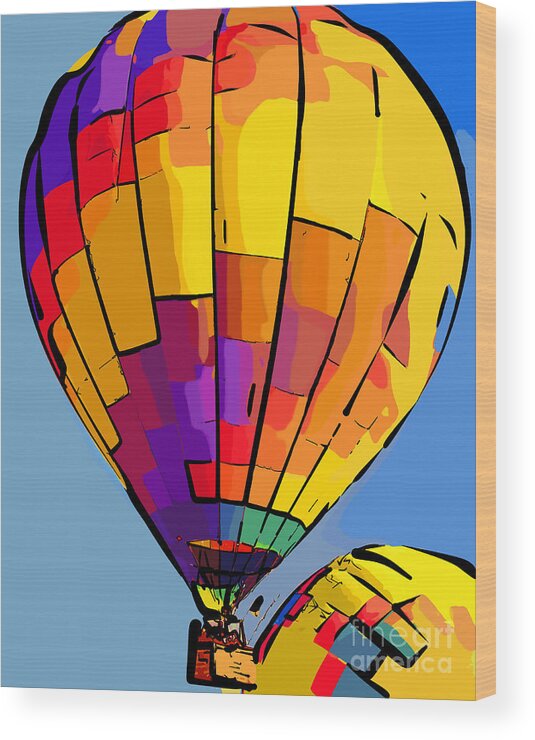 Hot-air Wood Print featuring the digital art First Up by Kirt Tisdale