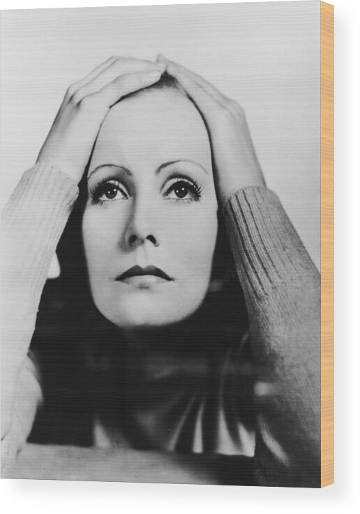 People Wood Print featuring the photograph Greta Garbo #1 by General Photographic Agency