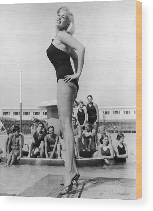 1950-1959 Wood Print featuring the photograph Jayne Mansfield In 1959 #1 by Keystone-france