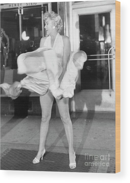 Marilyn Monroe Wood Print featuring the photograph Marilyn Monroe On Subway Grate #1 by Bettmann