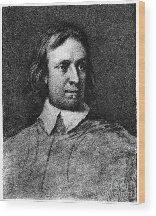 Oliver Cromwell Wood Print featuring the drawing Oliver Cromwell, English Military #1 by Print Collector