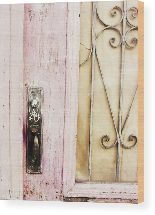 Pink Wood Print featuring the photograph Pink Door by Lupen Grainne