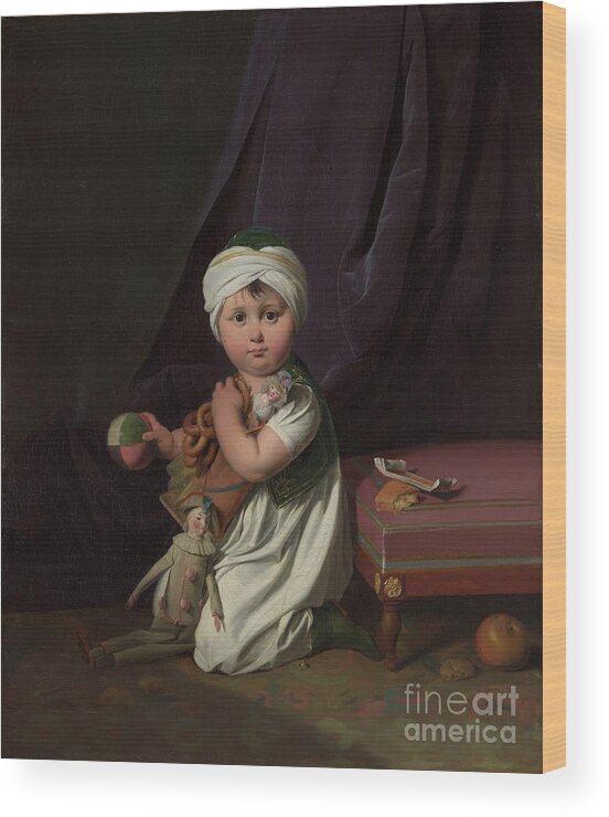 Oil Painting Wood Print featuring the drawing Portrait Of A Boy #1 by Heritage Images