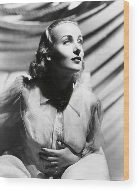 Carole Lombard Wood Print featuring the photograph Carole Lombard . by Album