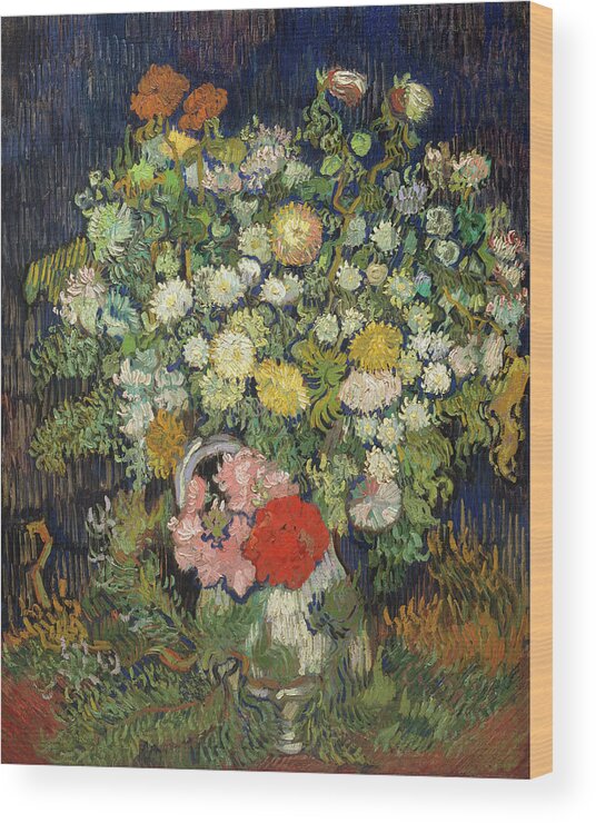 Botanical Wood Print featuring the painting Bouquet Of Flowers In A Vase #15 by Vincent Van Gogh