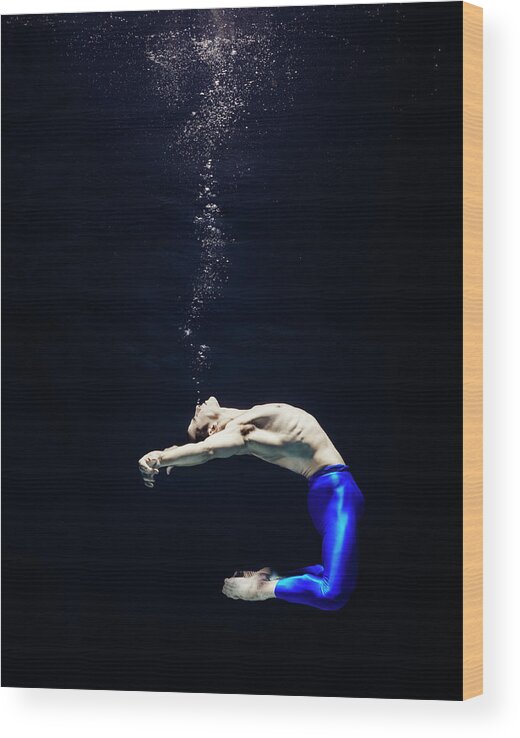 Ballet Dancer Wood Print featuring the photograph Ballet Dancer Underwater by Henrik Sorensen