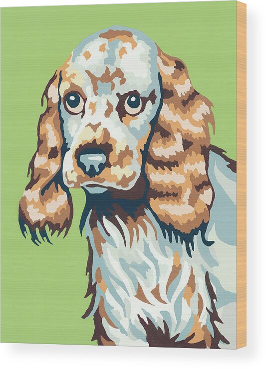 Animal Wood Print featuring the drawing Dog #19 by CSA Images