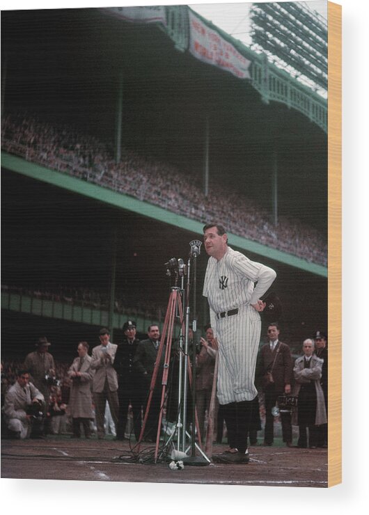 Yankee Stadium Wood Print featuring the photograph Babe Ruth #3 by Ralph Morse