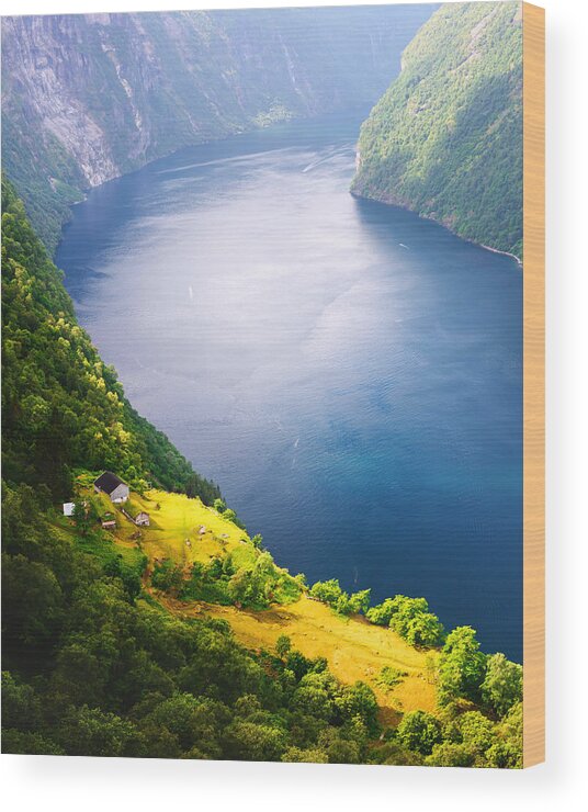 Landscape Wood Print featuring the photograph Breathtaking View Of Sunnylvsfjorden #2 by Ivan Kmit