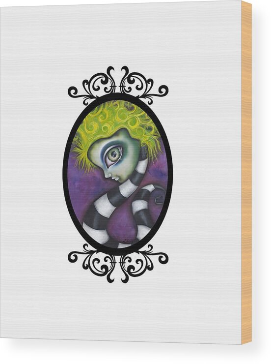 Beetlejuice Wood Print featuring the painting Beetlejuice by Abril Andrade