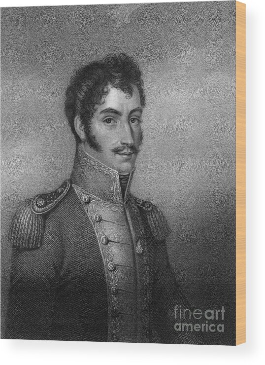 Engraving Wood Print featuring the drawing Simon Bolivar, 19th Century South by Print Collector
