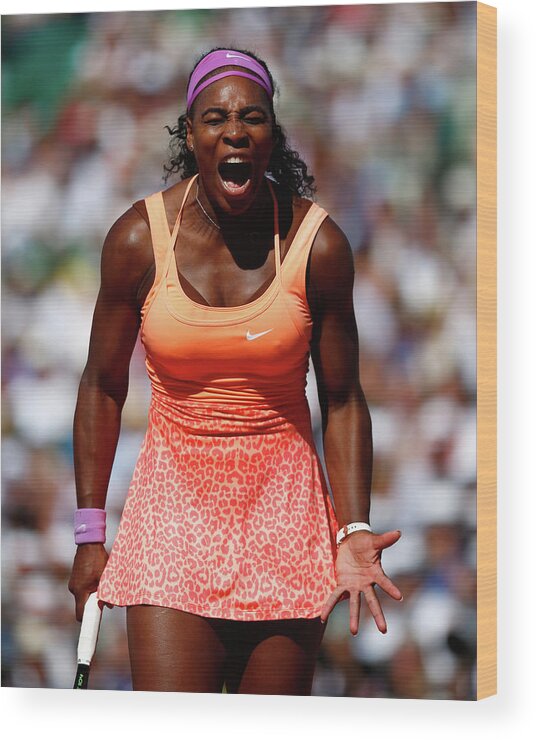 Serena Williams - Tennis Player Wood Print featuring the photograph 2015 French Open - Day Fourteen by Julian Finney