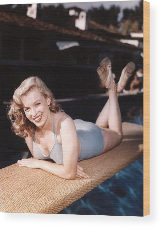 Marilyn Monroe Wood Print featuring the photograph Marilyn Monroe . #25 by Album