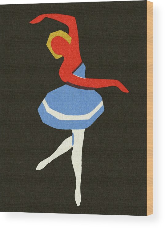 Activity Wood Print featuring the drawing Ballerina #3 by CSA Images