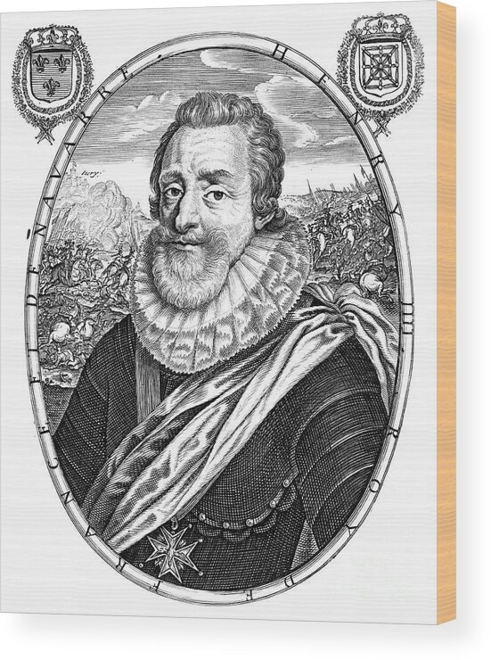 Engraving Wood Print featuring the drawing Henry Iv, King Of France #5 by Print Collector
