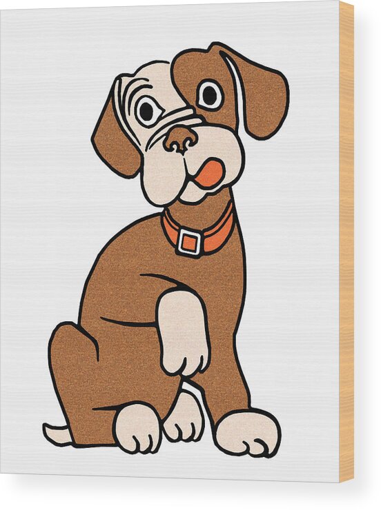 Animal Wood Print featuring the drawing Dog #57 by CSA Images