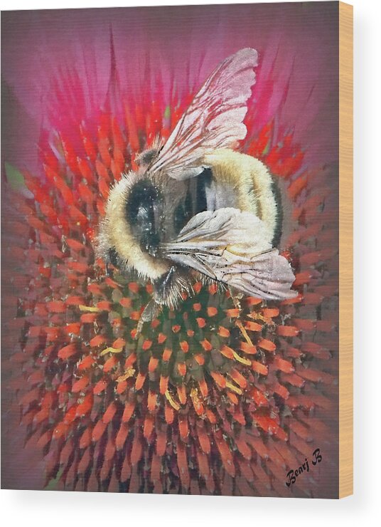 Bee Wood Print featuring the photograph A Bee by Bearj B Photo Art