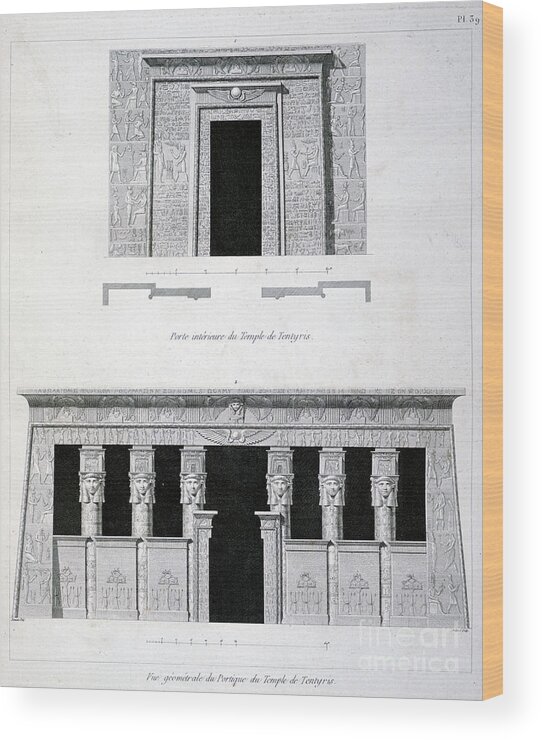 Engraving Wood Print featuring the drawing A Doorway And Gantry At The Temple by Print Collector