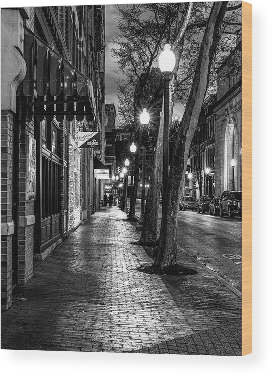 Charleston Wood Print featuring the photograph A Night Time Stroll by SC Shank
