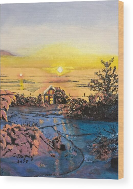 Sunrise Wood Print featuring the painting A Perfect Prairie Morning by Sharon Duguay